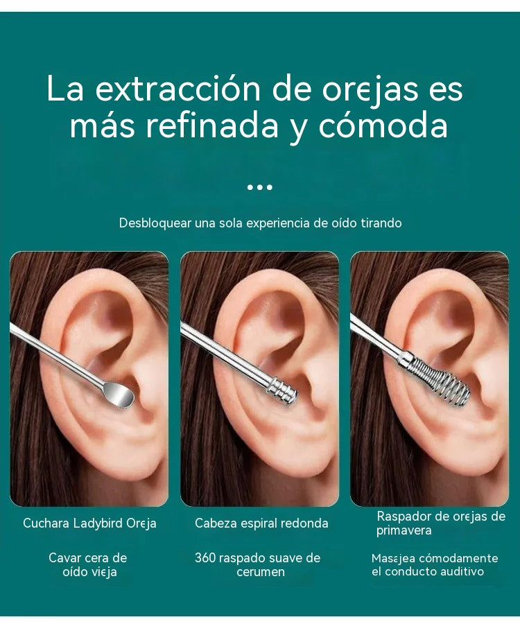 Compra dos y llévate dos gratis, 4 artículos por valor de 25 euros.😆😆Juego portátil de 6 limpiadores de oídos en espiral