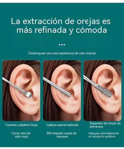 Compra dos y llévate dos gratis, 4 artículos por valor de 25 euros.😆😆Juego portátil de 6 limpiadores de oídos en espiral