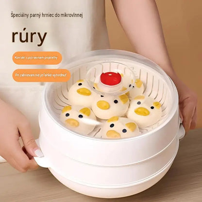 🥣🔥Viacvrstvový naparovač, vhodný do mikrovlnnej rúry
