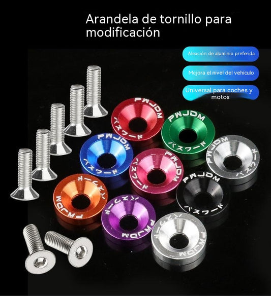 🔥 Kit de arandelas M6 de colores para modificación de vehículos