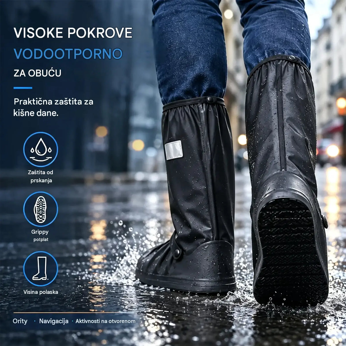 【1 par】Spriječite smočenje tenisica! Izdržljive vodootporne navlake za obuću: neklizajuće i sklopive – lako ih nosite u torbi 🌧️