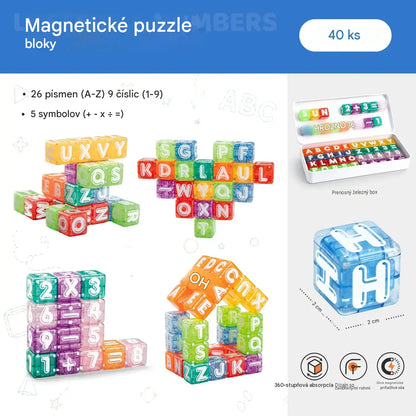 📢📢40% zľava len po obmedzenú dobu! 【40 stavebných kociek + úložný box】⏰Magnetické stavebné kocky s písmenami a číslami pre deti