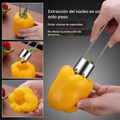 ✨【Compra 1 y llévate 1 gratis】✨ Descorazonador multifuncional de frutas y verduras, material de grado alimenticio para descorazonador de calabaza amarga y manzana, electrodoméstico de cocina.