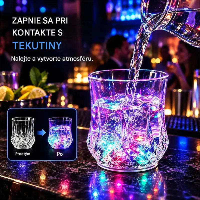 ✨💎Súprava pohárov na nápoje Crystal s LED osvetlením aktivovaným kvapalinou🥂
