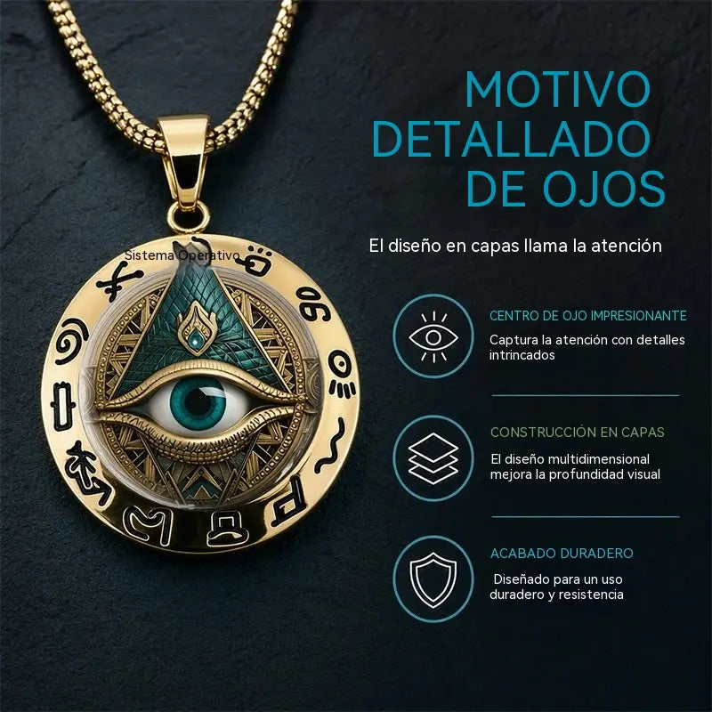 👁️ ¡Disfruta ahora de un 50% de descuento! ✨ Este collar cuenta con un colgante vintage de ojo que todo lo ve, un diseño misterioso, ligero y duradero, perfecto para el día a día o para ocasiones especiales. 🖤