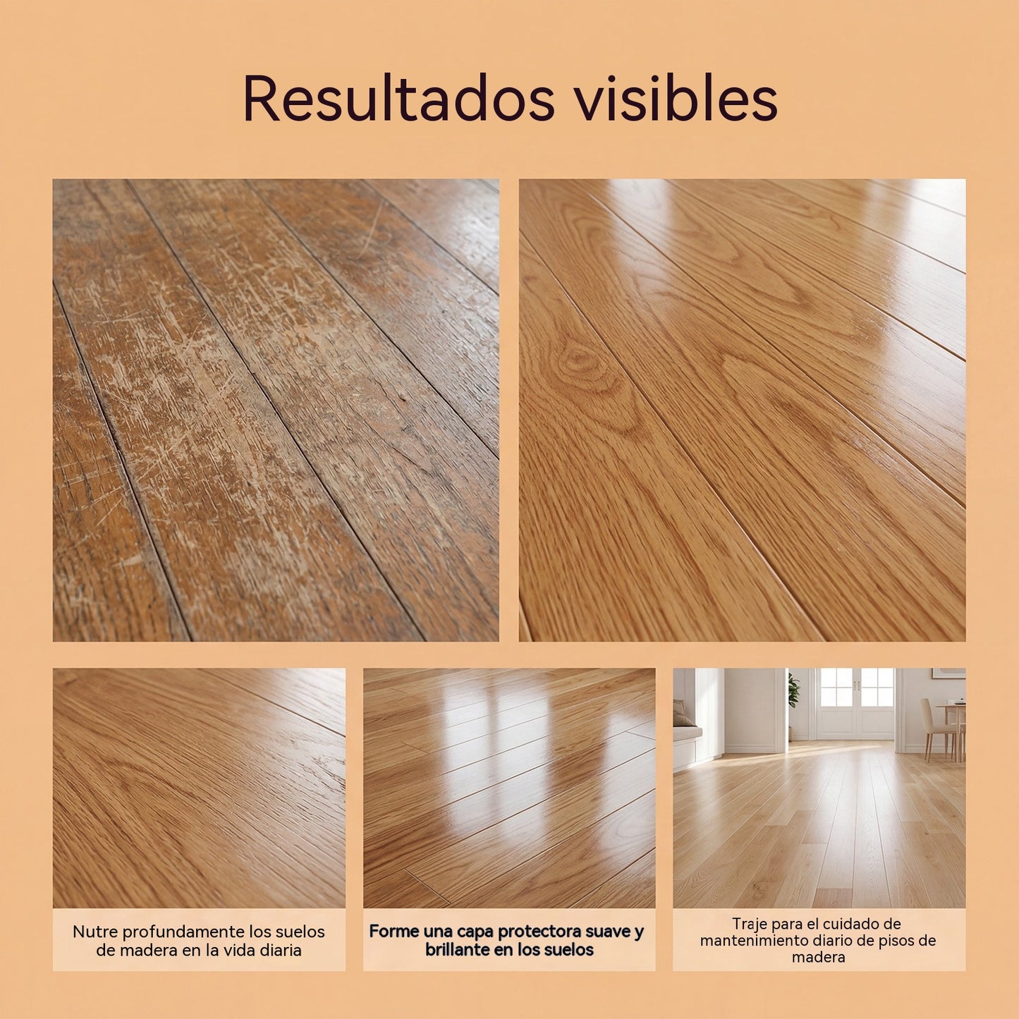 🔥🔥Spray de cera de abeja para la renovación, el abrillantado y la prevención de grietas en suelos de madera.