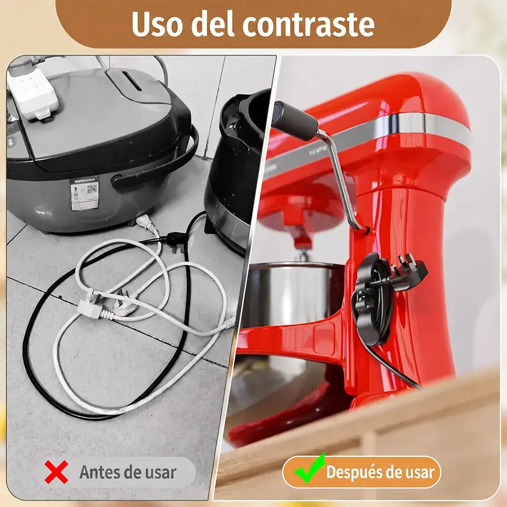 【5 piezas 24€】Organizador de cables de escritorio sin necesidad de taladrar