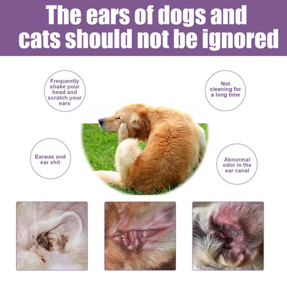 118 ml čistiaceho roztoku + 10 vatových tyčiniek-20€-🐶🐱 Roztok na čistenie uší | Upokojuje svrbenie uší 👂