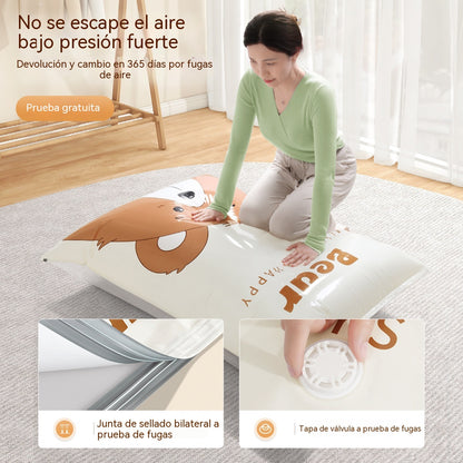 🧳【Juego de 5 piezas】💨 Bolsa de almacenamiento al vacío grande y compresible: no requiere bomba, es a prueba de fugas e ideal para ahorrar espacio en maletas y en casa ✈️