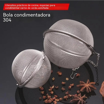 🍵✨【Juego de 3 piezas】Bola para especias de acero inoxidable 304: el experto en filtración multifuncional para su cocina.