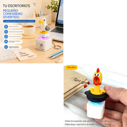 🕊️🕊️Llavero electrónico con luz y activado por voz "My Little Bird": Un llavero creativo con forma de pato con el que puedes jugar apretándolo.