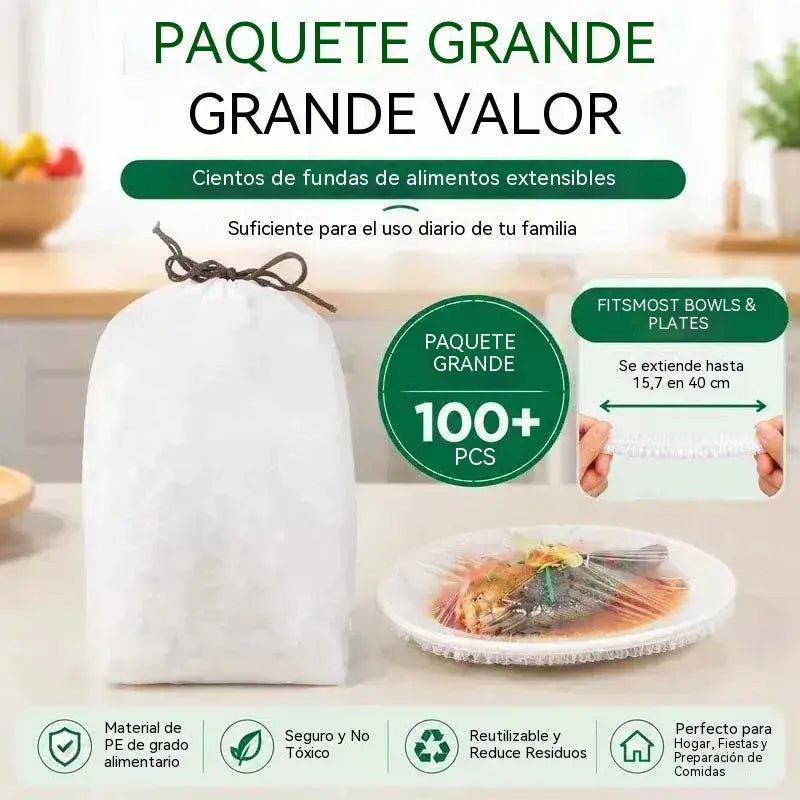 🛡️ 200 pieces of food-grade PE plastic wrap 🍽️ Suitable for bowls, plates and containers of various sizes