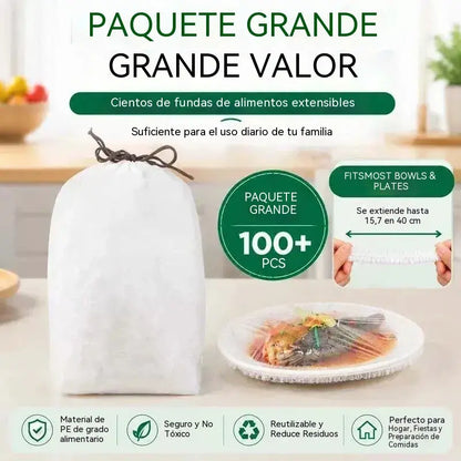 🛡️ 200 pieces of food-grade PE plastic wrap 🍽️ Suitable for bowls, plates and containers of various sizes
