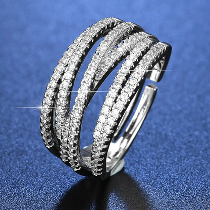 2 artículos por 28 €-💫 Anillo cruzado ajustable de varias filas 💥