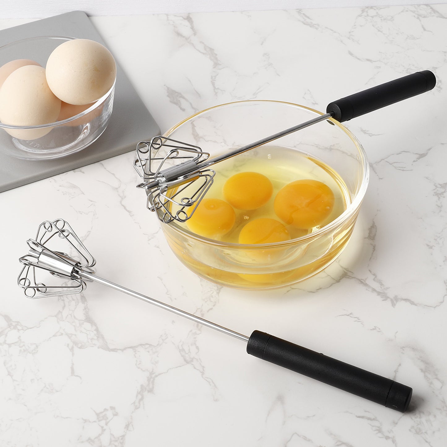 🍳Compra 1 y llévate 1 gratis (2 artículos) Batidora de huevos manual semiautomática de acero inoxidable