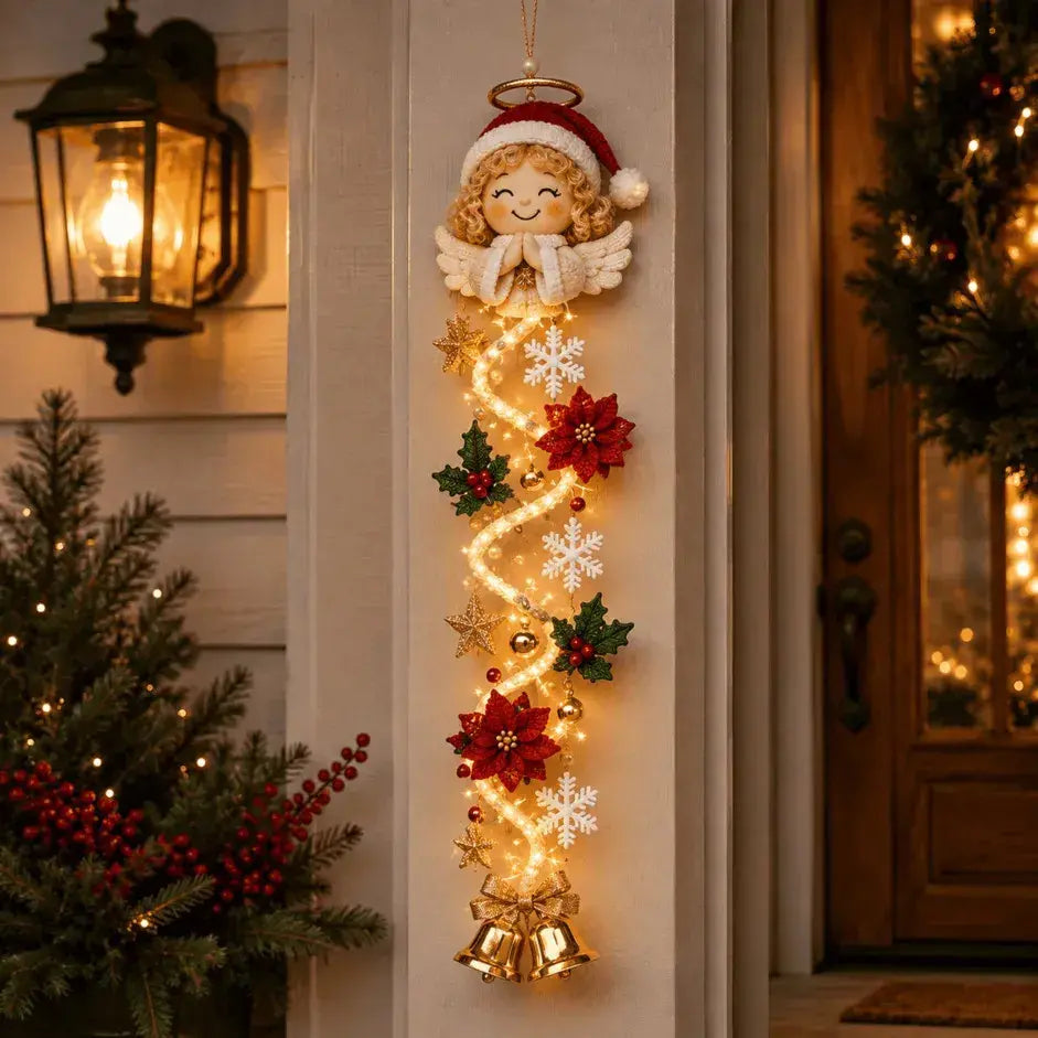 🎄 Vianočné svietiace dekorácie na dvere MerryCascade | 6 slávnostných dizajnov, teplé svetlo, 3D detaily a priestorovo úsporný vertikálny dizajn ✨