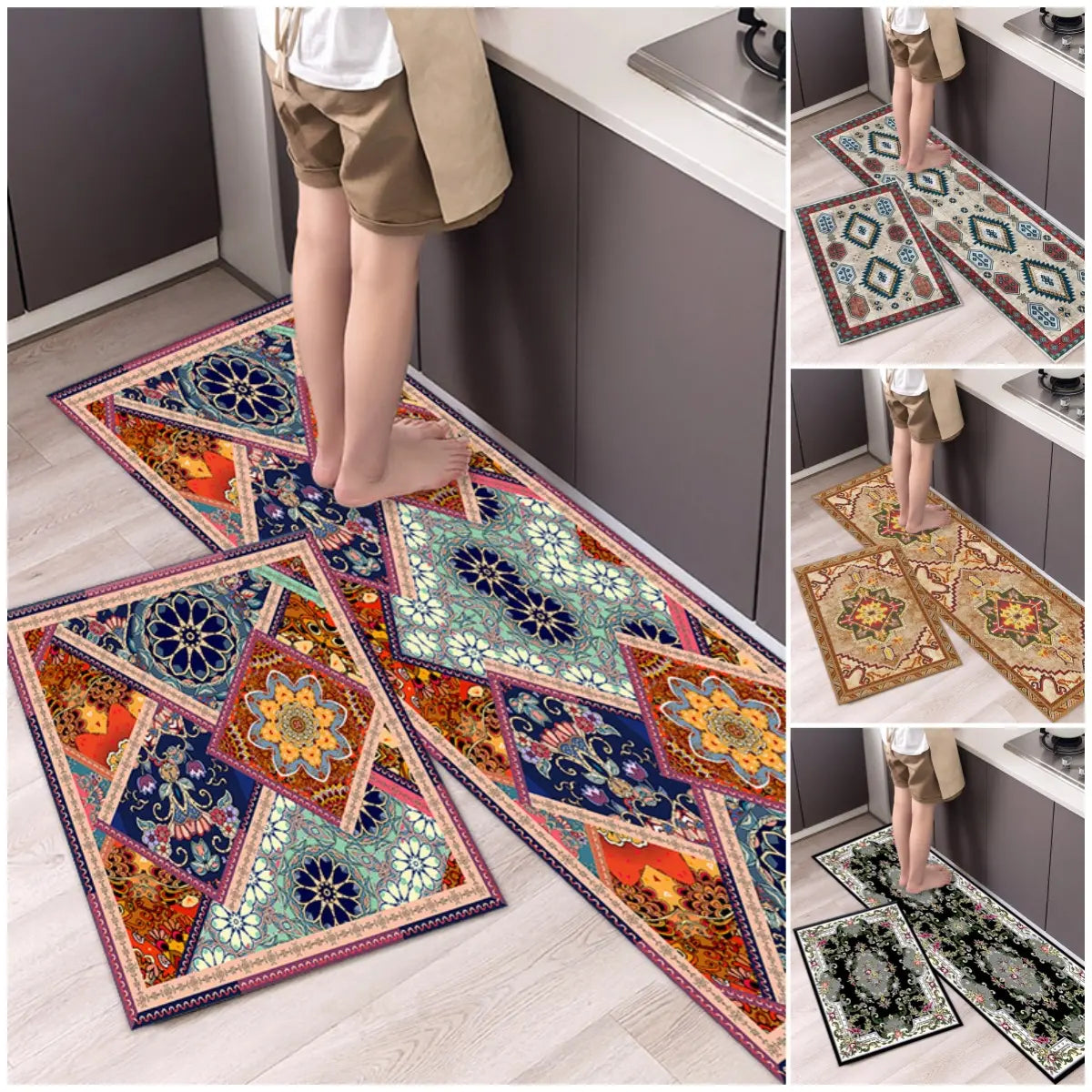🧽 (40*60 cm + 40*120 cm)2 piezas 29€✨ Alfombra de cocina de diatomita antideslizante súper absorbente