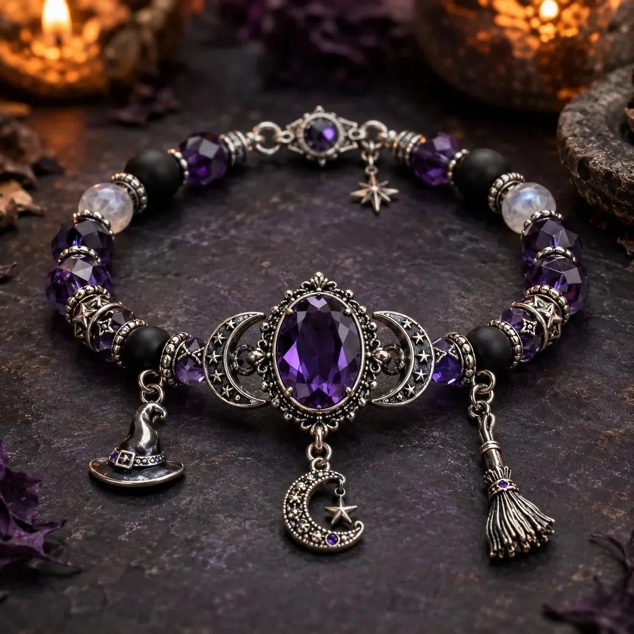 🔥 Último día del 49% de descuento – 🔮 Pulsera de salud con colgante de luna de cristal