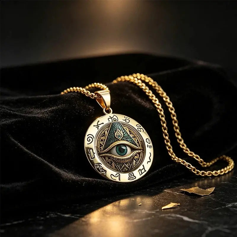 👁️ ¡Disfruta ahora de un 50% de descuento! ✨ Este collar cuenta con un colgante vintage de ojo que todo lo ve, un diseño misterioso, ligero y duradero, perfecto para el día a día o para ocasiones especiales. 🖤