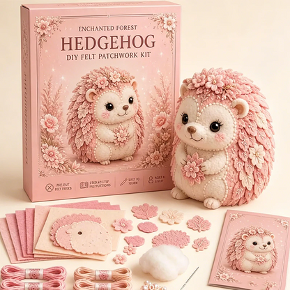 🧸Conjunto de patchwork de fieltro rosa para hacer tú mismo