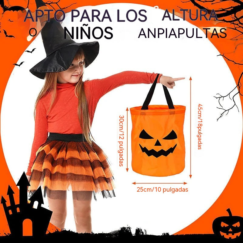 🎃Bolsa de dulces de calabaza que brilla en la oscuridad para Halloween — Luz LED