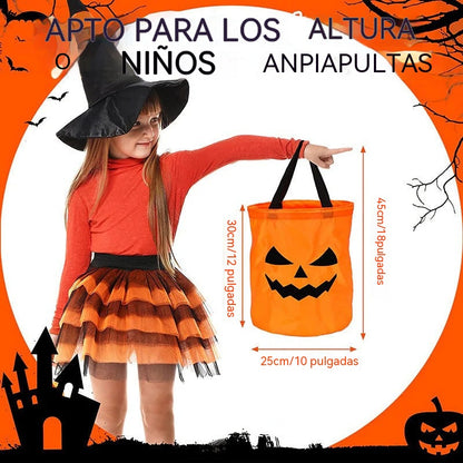 🎃Bolsa de dulces de calabaza que brilla en la oscuridad para Halloween — Luz LED