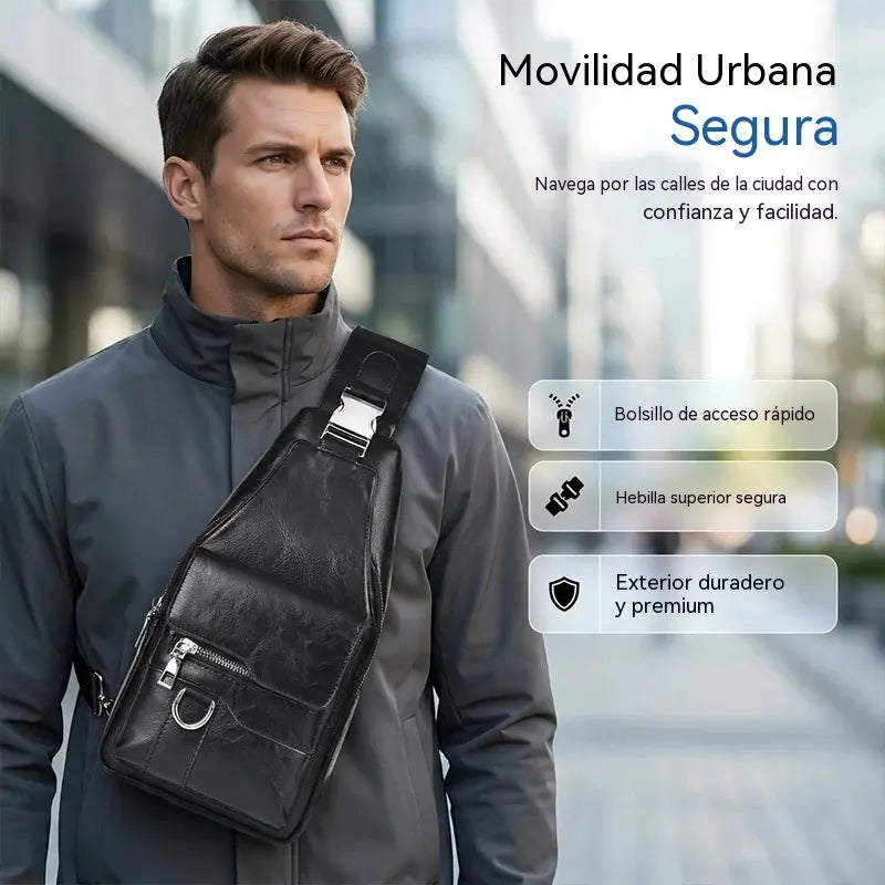🎒 ¡50% de descuento por tiempo limitado! 🧳 Bolso de hombro/pecho retro impermeable de piel sintética para hombre – Impermeable