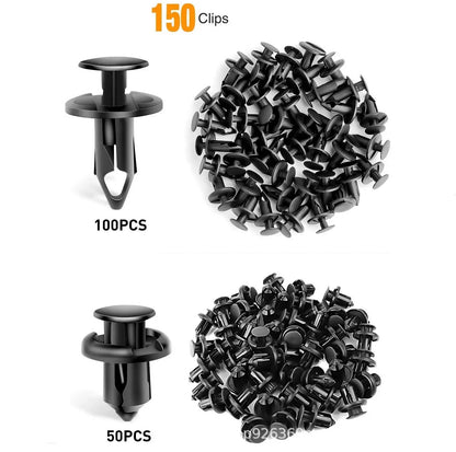 【Juego de 150 piezas + alicates】Juego de hebillas de plástico para tornillos de expansión automotrices