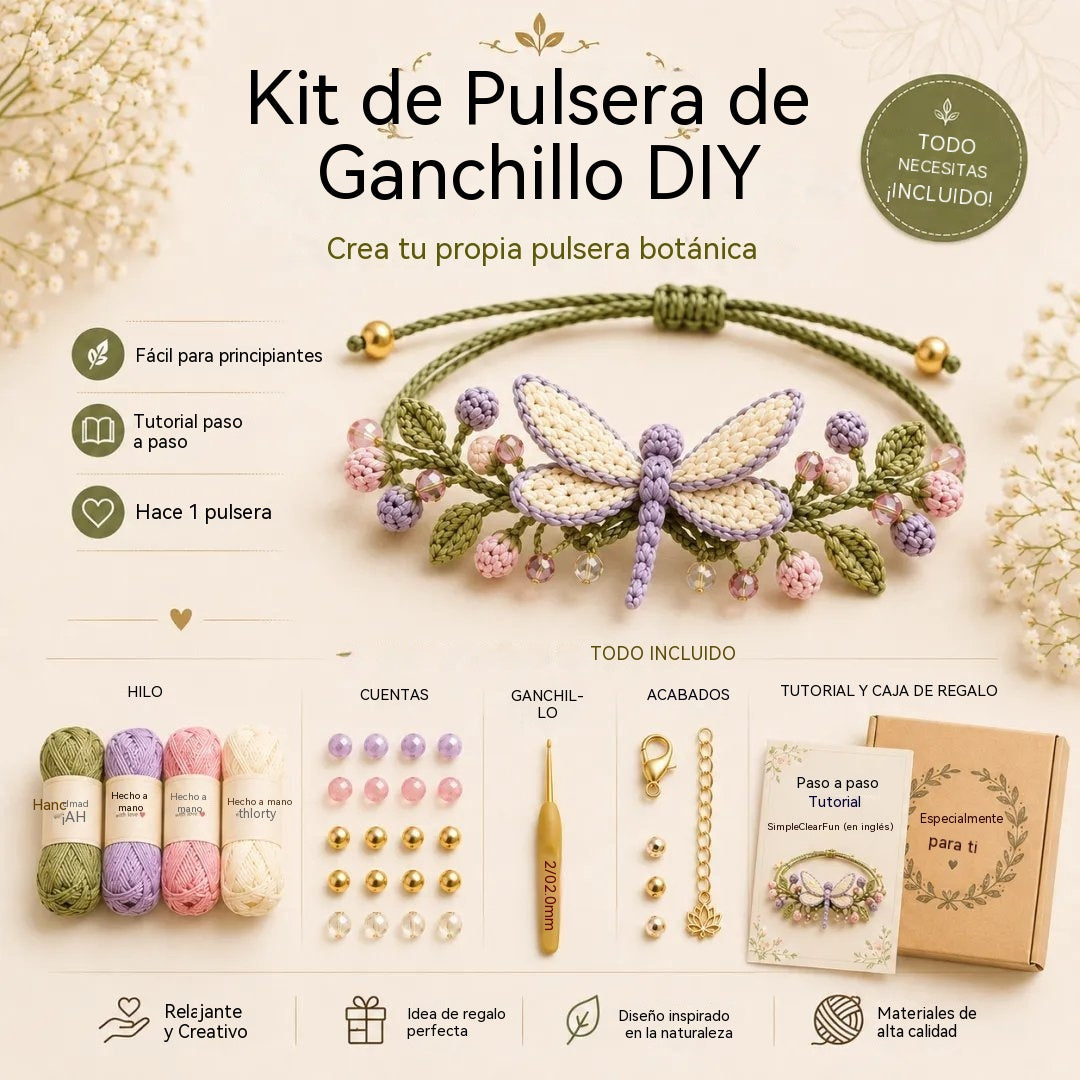 🌸🎁Kit DIY de pulseras tejidas a crochet | Crea tus propias pulseras