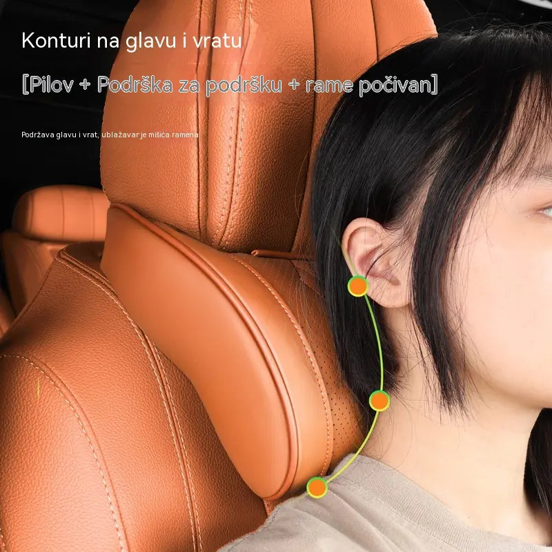 🛡️🚗 Ergonomski jastuk za automobil od memorijske pjene — Ublažava napetost u vratu i ramenima; vozite bez umora! 💪😌