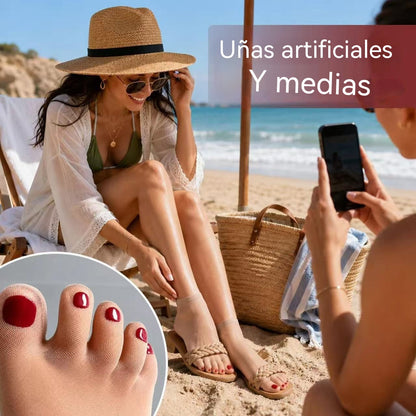 💅🦶Calcetines transparentes con diseño de pedicura | Pies elegantes al instante