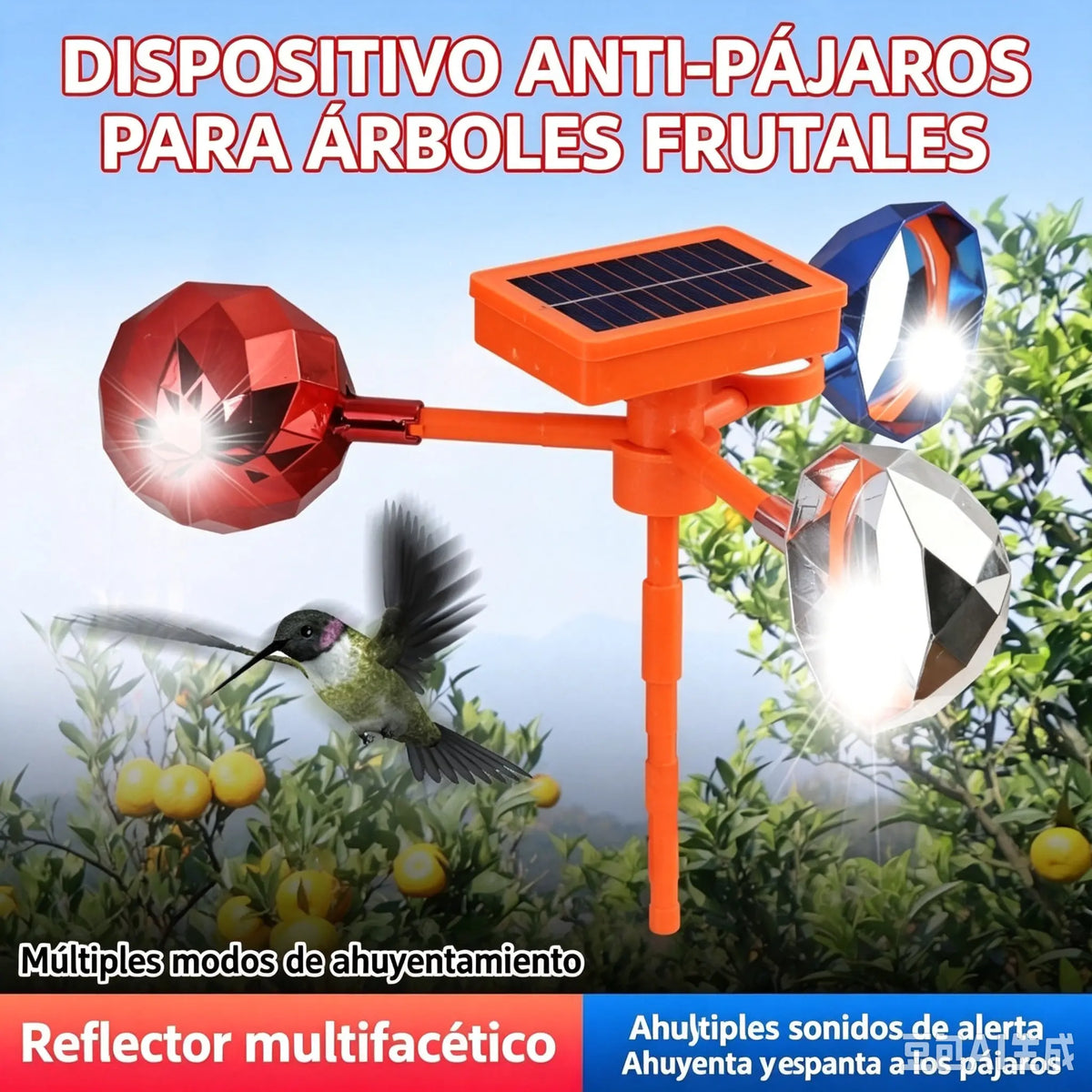👍Ahuyentador solar de pájaros, libre de contaminación