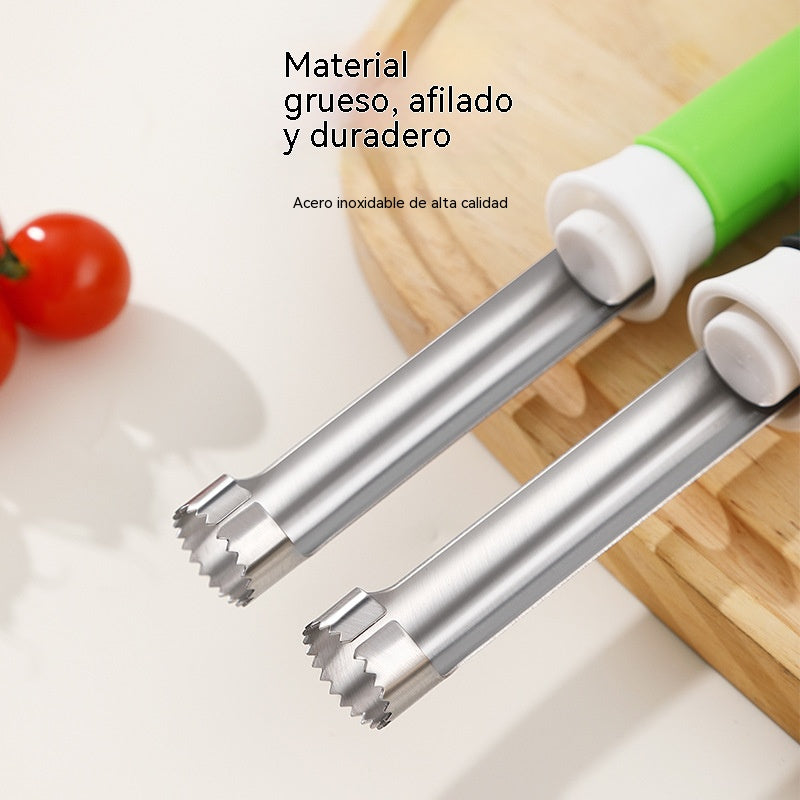 🍎🍏Descorazonador y pelador de frutas de acero inoxidable 2 en 1