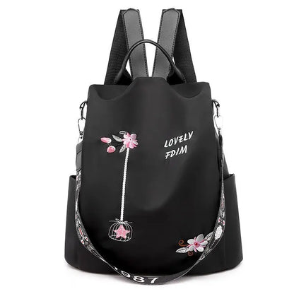 Mochila de viaje antirrobo bordada de gran capacidad