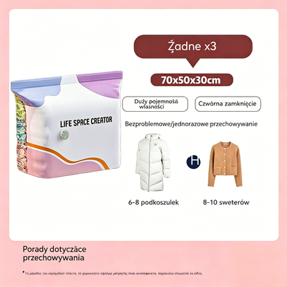 🧳【Zestaw 5 sztuk 】🔥Duże worki próżniowe do przechowywania: wzmocnione, szczelne i odporne na wilgoć; nie wymagają pompy; wyposażone w wygodny zawór typu twist-lock💨