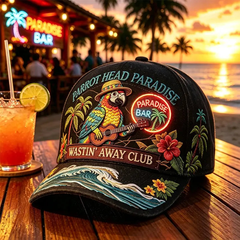 🦜🦜Gorra de béisbol con estampado retro de loro pirata
