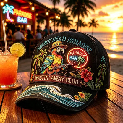 🦜🦜Gorra de béisbol con estampado retro de loro pirata