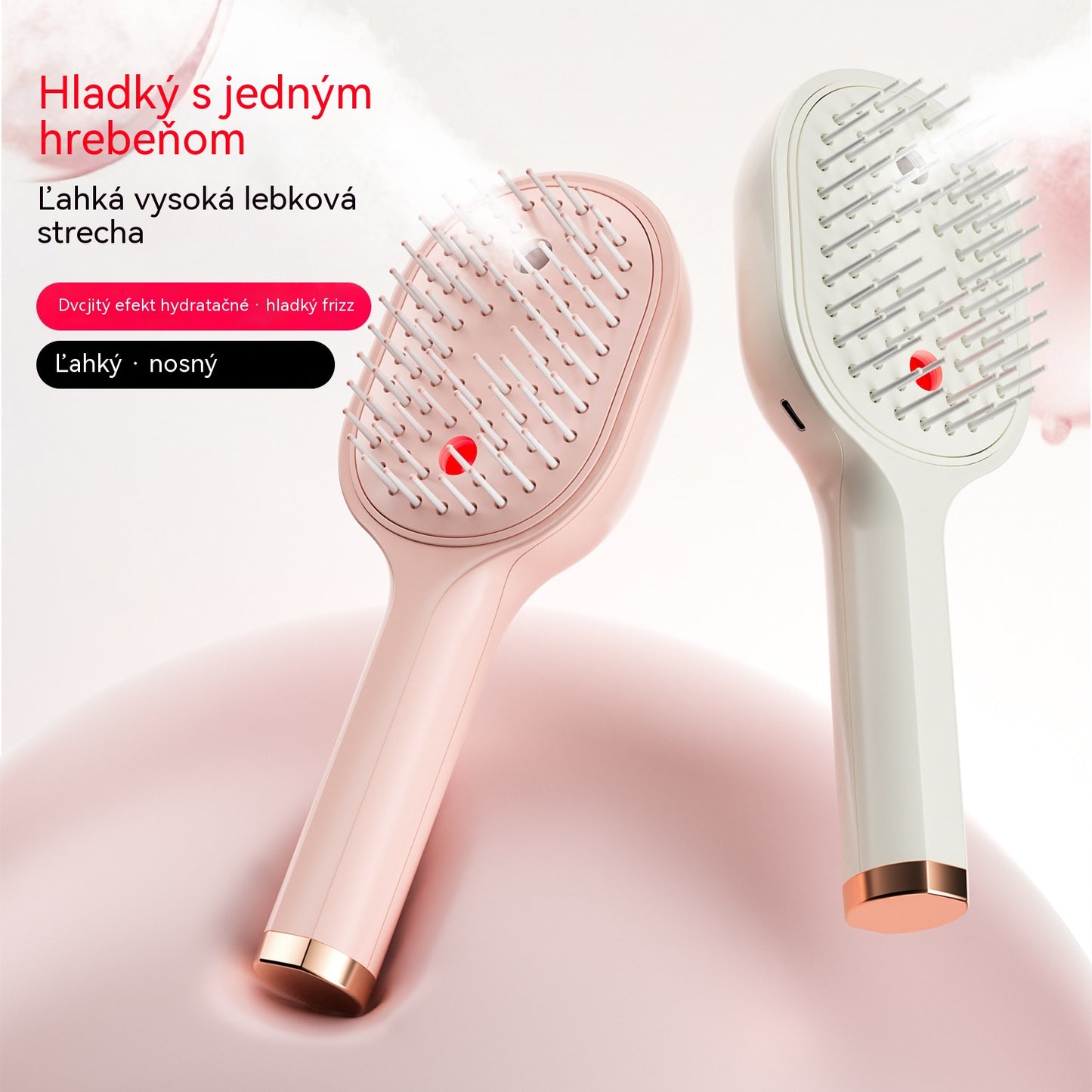 【30%OFF】💖💨Hrebeň s funkciou striekania jedným tlačidlom, ktorá účinne zabraňuje zamotávaniu vlasov.
