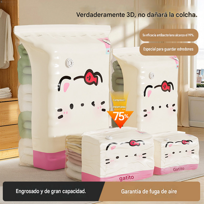 🧳【Juego de 5 piezas】💨 Bolsa de almacenamiento al vacío grande y compresible: no requiere bomba, es a prueba de fugas e ideal para ahorrar espacio en maletas y en casa ✈️