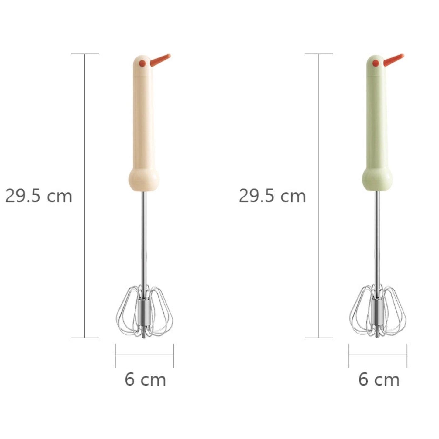 25€【 Conjunto de 2 piezas】Batidor de huevos semiautomático de acero inoxidable