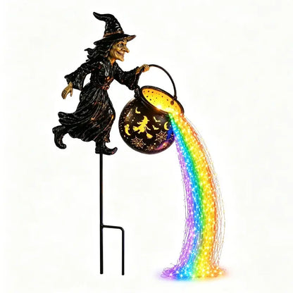 🧙‍♀️🎃LED vrtna svjetiljka u obliku vještičkog kotla – zadivljujući vanjski ukrasi 🔮✨