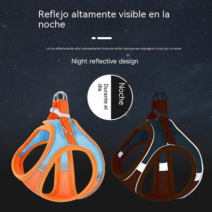 🐶🐱✨Arnés reflectante con correa para mascotas | Paseos más seguros