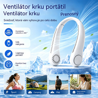 💨 Krčný ventilátor klimatizácie – Extrémne tichý, prenosný a otočný o 360° – Ideálny na leto 🌞