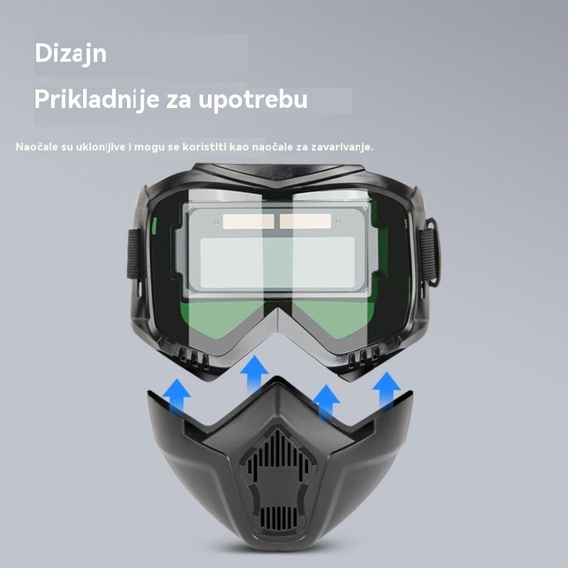 🔥😎Potpuno automatska maska za zavarivanje s promjenjivom svjetlošću i zaštitnom maskom za zavarivače