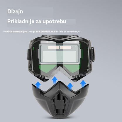 🔥😎Potpuno automatska maska za zavarivanje s promjenjivom svjetlošću i zaštitnom maskom za zavarivače