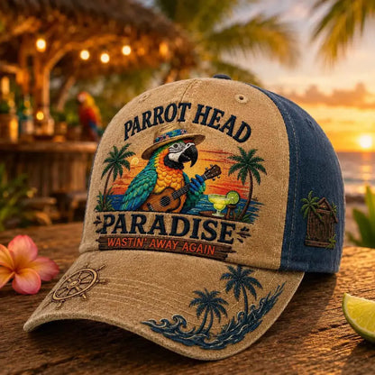 🦜🦜Gorra de béisbol con estampado retro de loro pirata