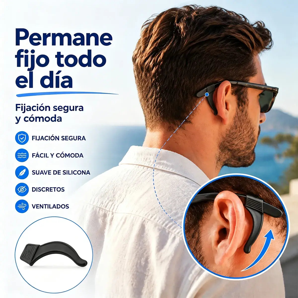 【14 pares por 24 euros】Ganchos antideslizantes para las orejas de las gafas