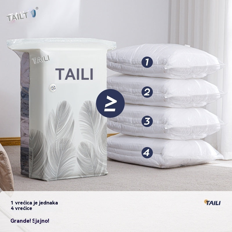 🧳【56*80 cm】【Set od 5 dijelova】💨 Vakuumske vrećice za pohranu velikog kapaciteta koje se mogu stisnuti: Nije potrebna zračna pumpa, nepropusne su, idealne za uštedu prostora u koferu i domu ✈️