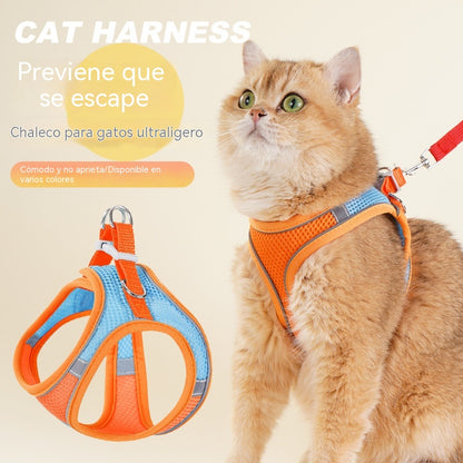🐶🐱✨Arnés reflectante con correa para mascotas | Paseos más seguros