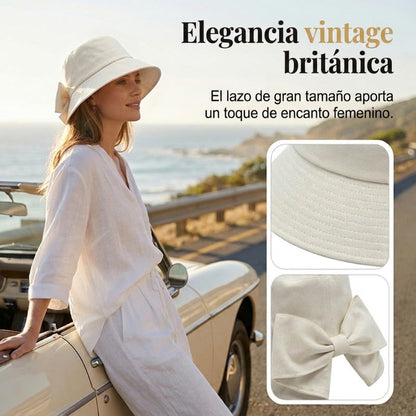 🎀🎀 50% de descuento 👒 | Gorro retro con lazo: plegable y transpirable, un básico para el verano.
